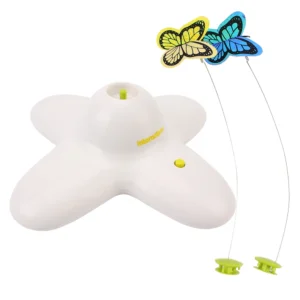 Cat Toy Automatic Interactive Flutter Bug Activated Butterfly Funny Toys Smart Flashing Puzzle Toy 360 Degree Rotating Motion